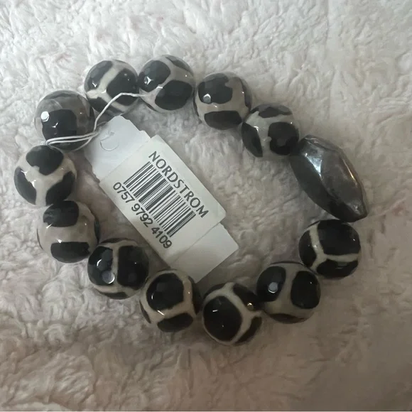 Black Tortoise Stretch Bracelet Nordstom NEW - Picture 3 of 4
